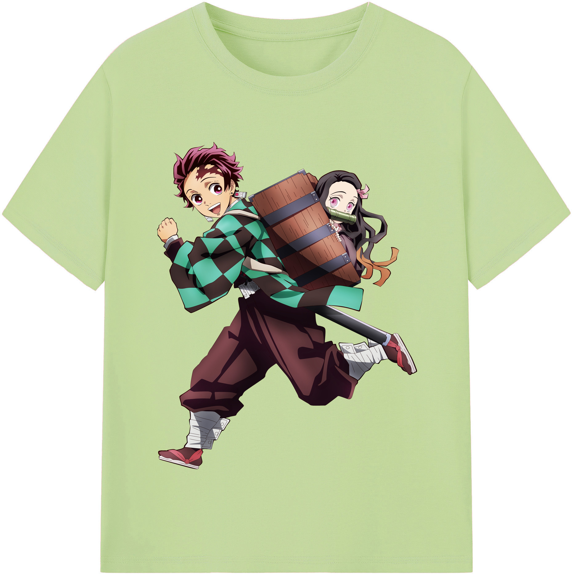 （画像用） 鬼滅の刃 竈門 炭治郎／かまど たんじろう Kamado Tanjirou 綿100％半袖Tシャツ（フロントプリント）